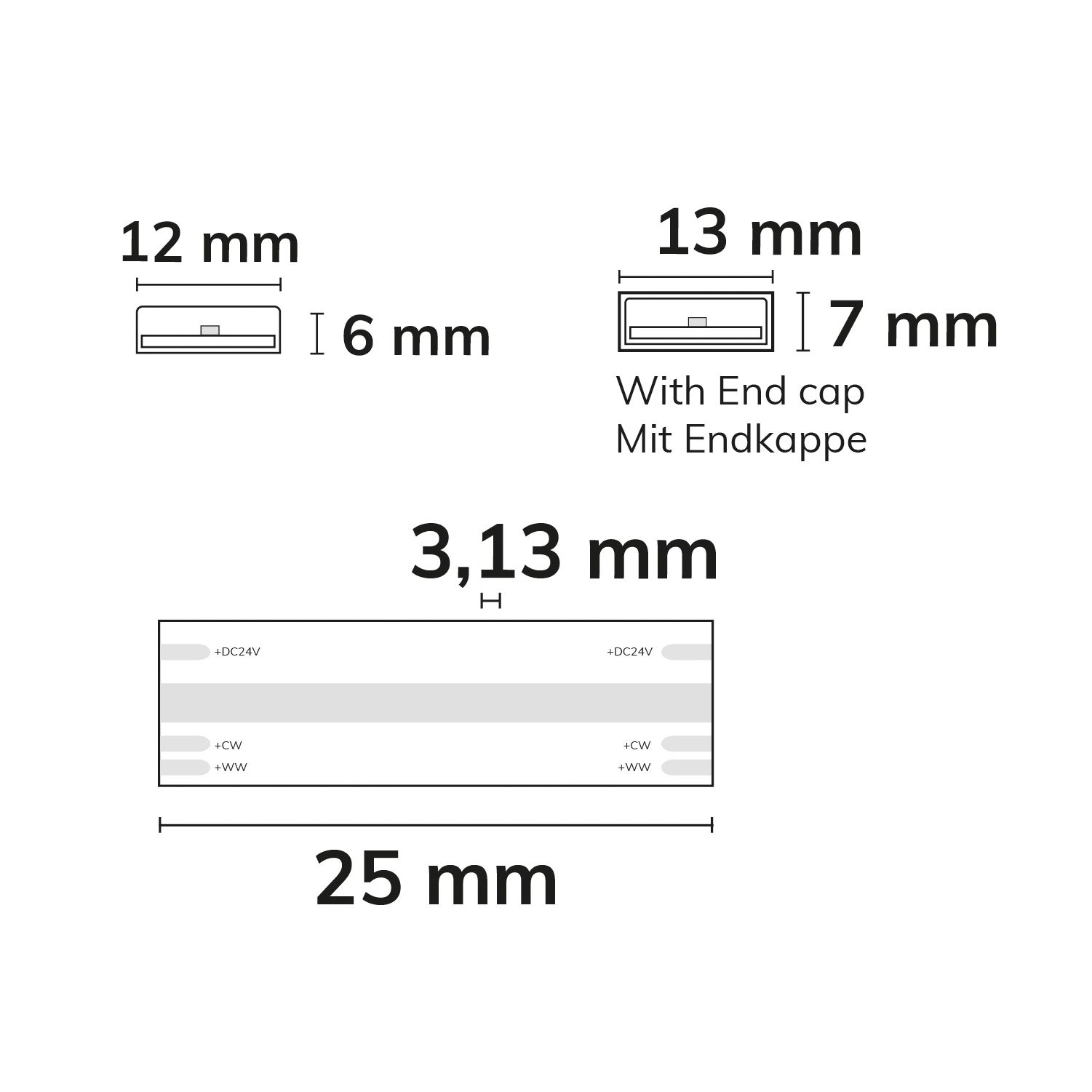 ISOLED LED HT927/960 CCT Flexband für bis zu 100°C Umgebung, 24V DC, 10W|10W, IP68, 5m Rll, 640 LED/m - 4