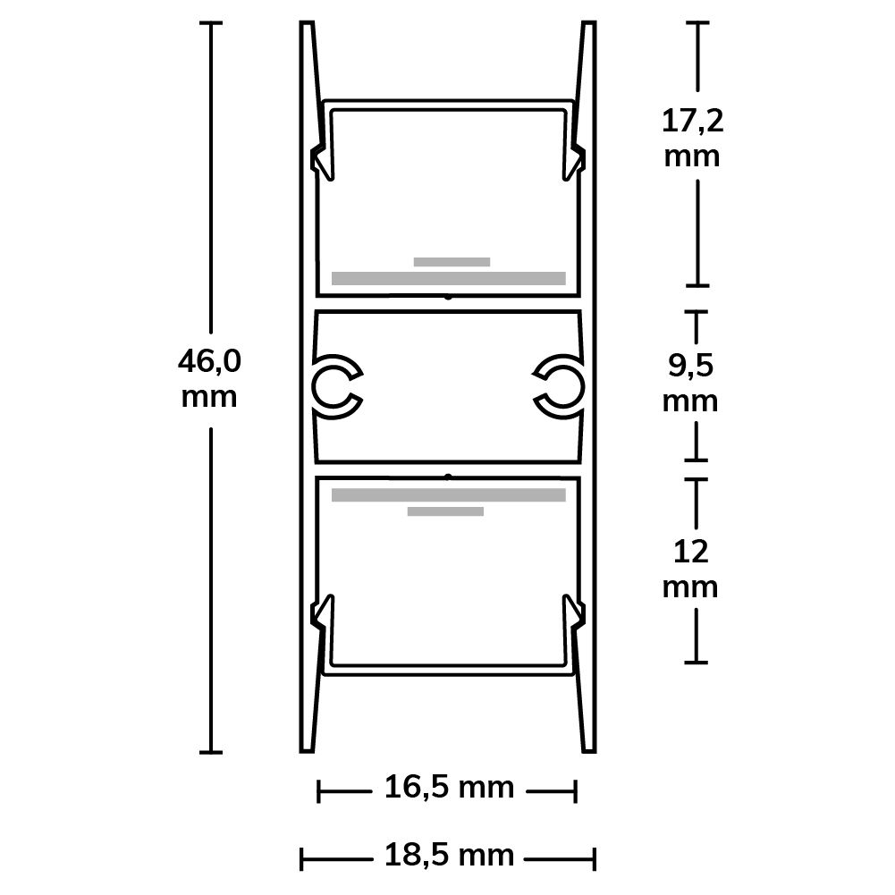 ISOLED LED Aufbauleuchtenprofil HIDE DOUBLE Aluminium weiß RAL 9003, 200cm - 3