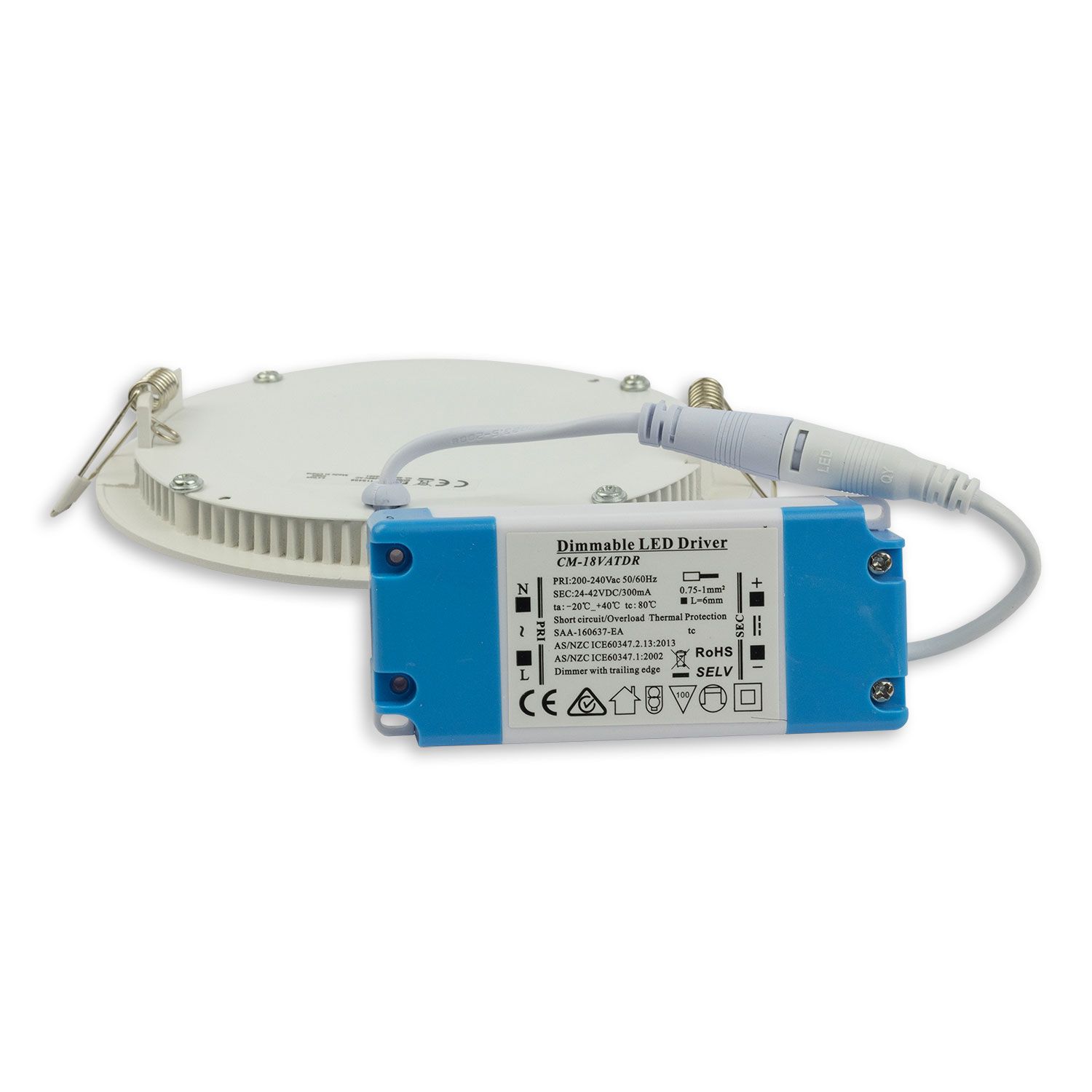 ISOLED LED Downlight, 9W, rund, ultraflach, blendungsreduziert, schwarz, 147mm, warmweiß, dimmbar CRI90 - 2