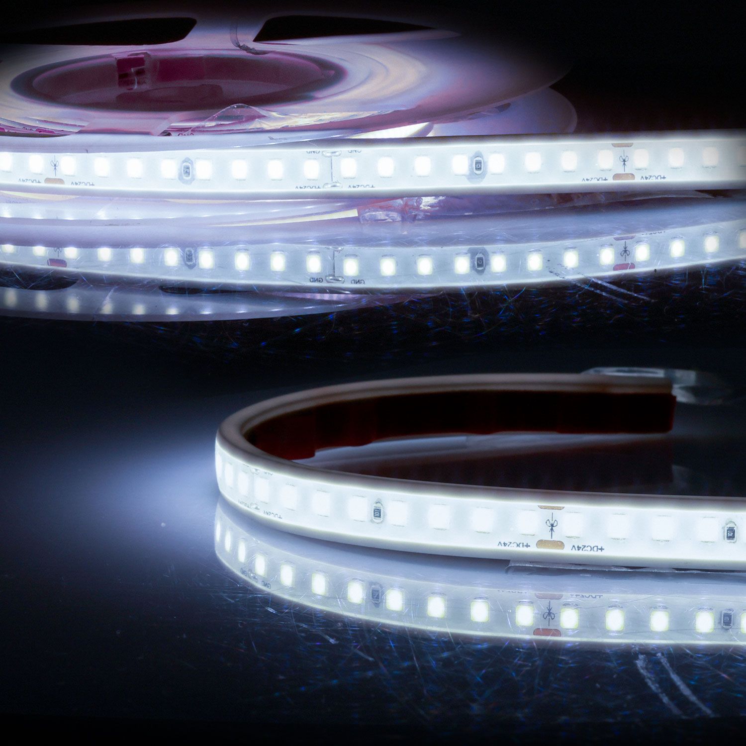 ISOLED LED AQUA940 PU Linear Flexband, 24V DC, 12W, IP68, 4000K, 135 lm/W, 5m Rolle, 160 LED/m - 1