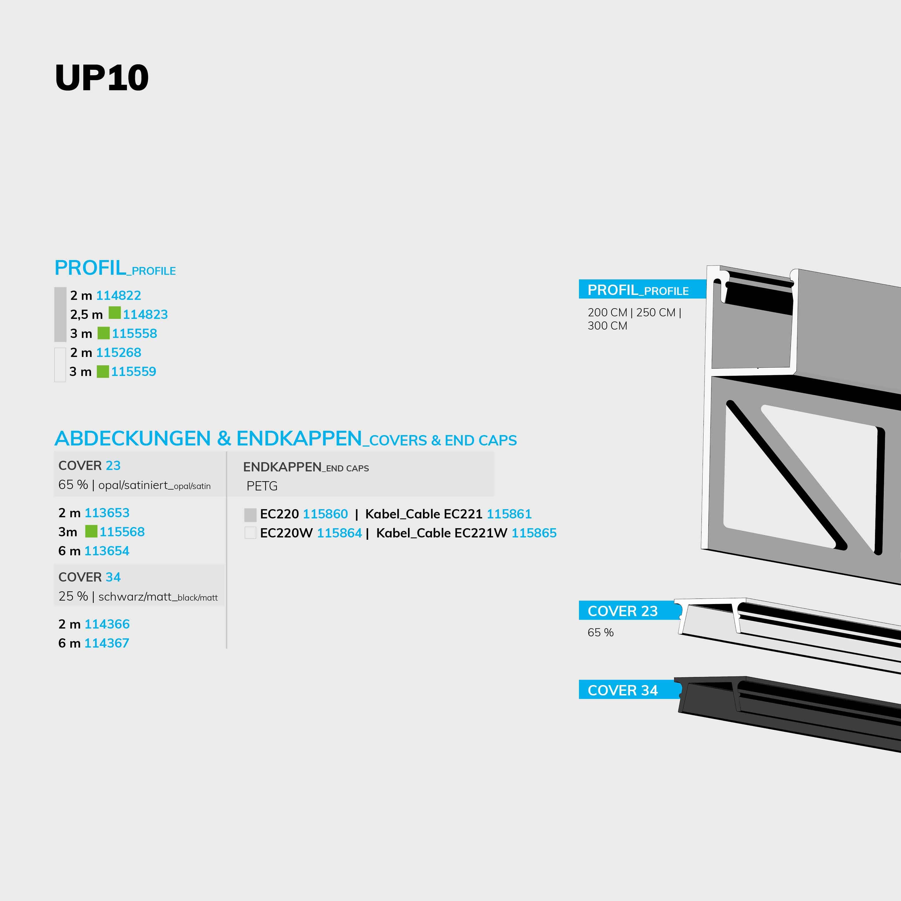 ISOLED LED Fliesenprofil UP10, 250cm - 3