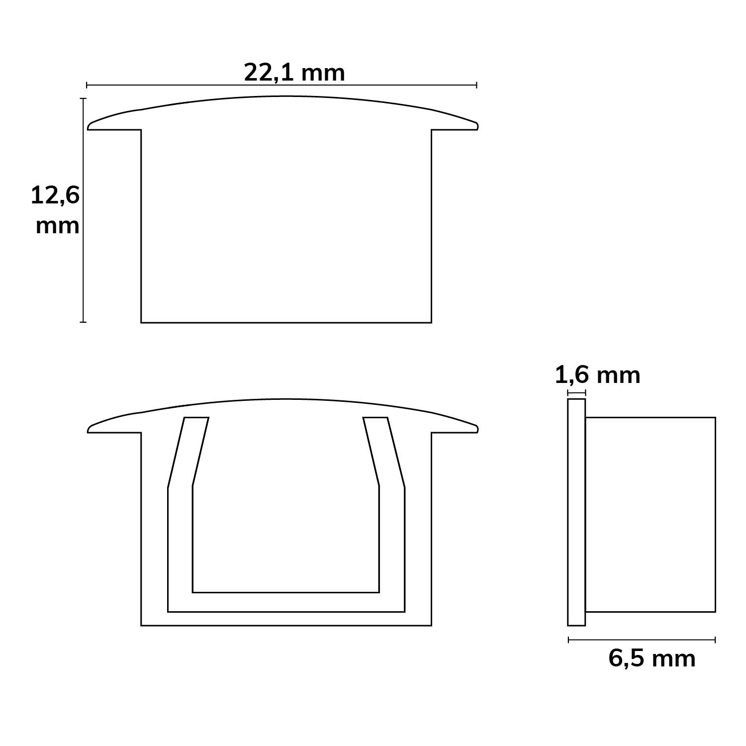 ISOLED Endkappe EC227 für Profil MAXI-EB V2, grau, gerade, 1 STK - 3