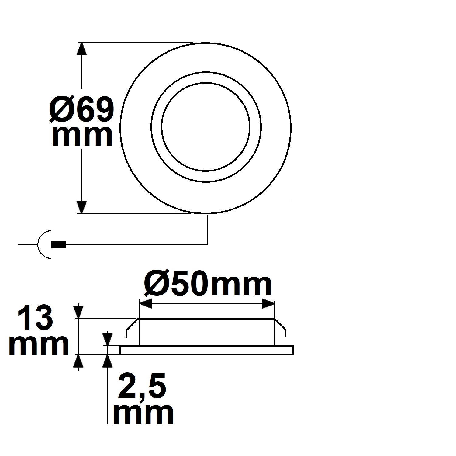 ISOLED LED Möbeleinbaustrahler MiniAMP ALU gebürstet, rund, 3W, 120°, 24V DC warmweiß 3000K, dimmbar - 8