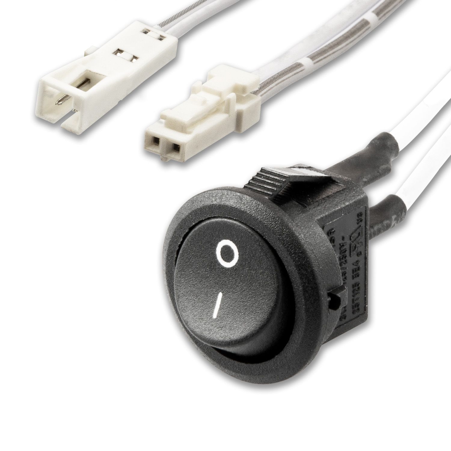 ISOLED MiniAMP Einbauschalter Ein/Aus, female-Buchse und male-Stecker, 30cm+200cm, 2-polig, weiß, max. 5A ISOLED MiniAMP Einbauschalter Ein/Aus, female-Buchse und male-Stecker, 30cm+200cm, 2-polig, weiß, max. 5A - 1