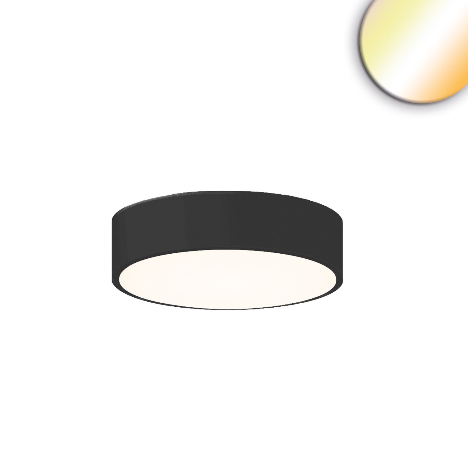 ISOLED LED Deckenleuchte schwarz, 25W, rund, DN400, ColorSwitch 3000|3500|4000K, dimmbar - 1