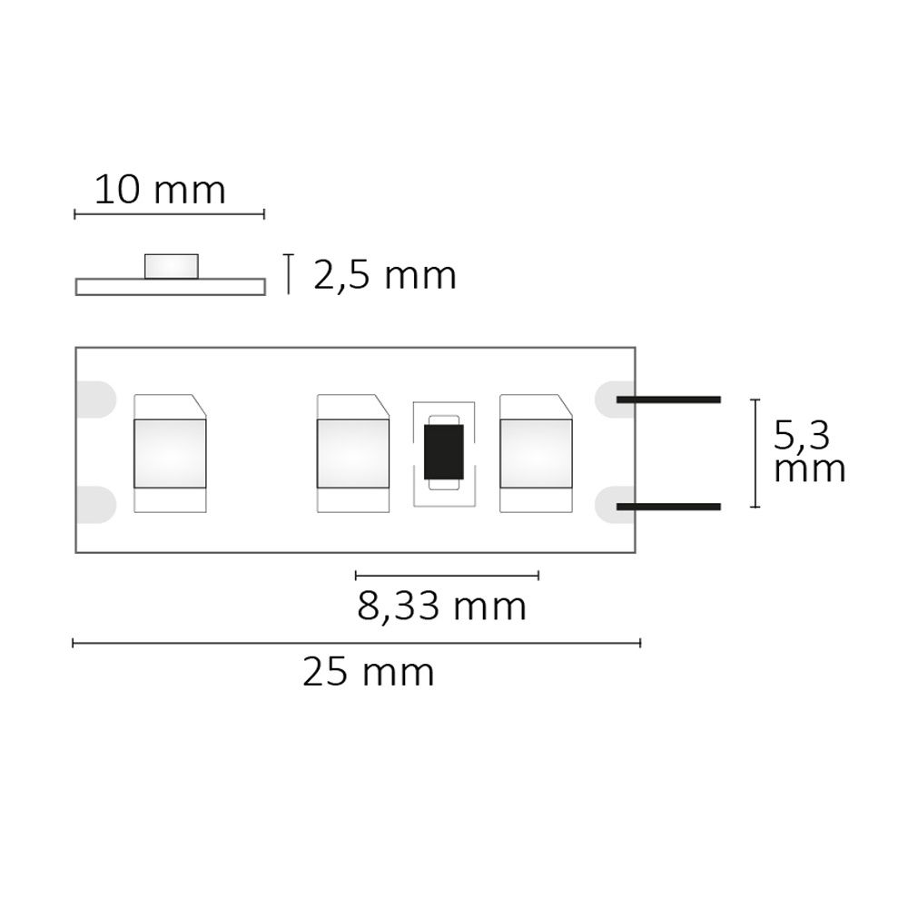 ISOLED LED SIL825 Flexband, 12V DC, 9,6W, IP20, 2500K, 5m Rolle, 120 LED/m - 4