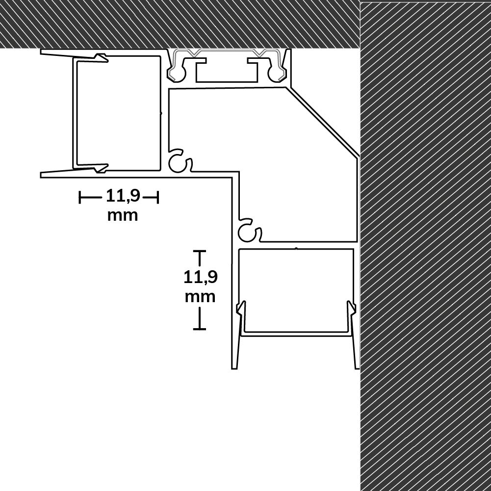 ISOLED LED Eckprofil HIDE ANGLE Aluminium weiß RAL 9003, 200cm - 4