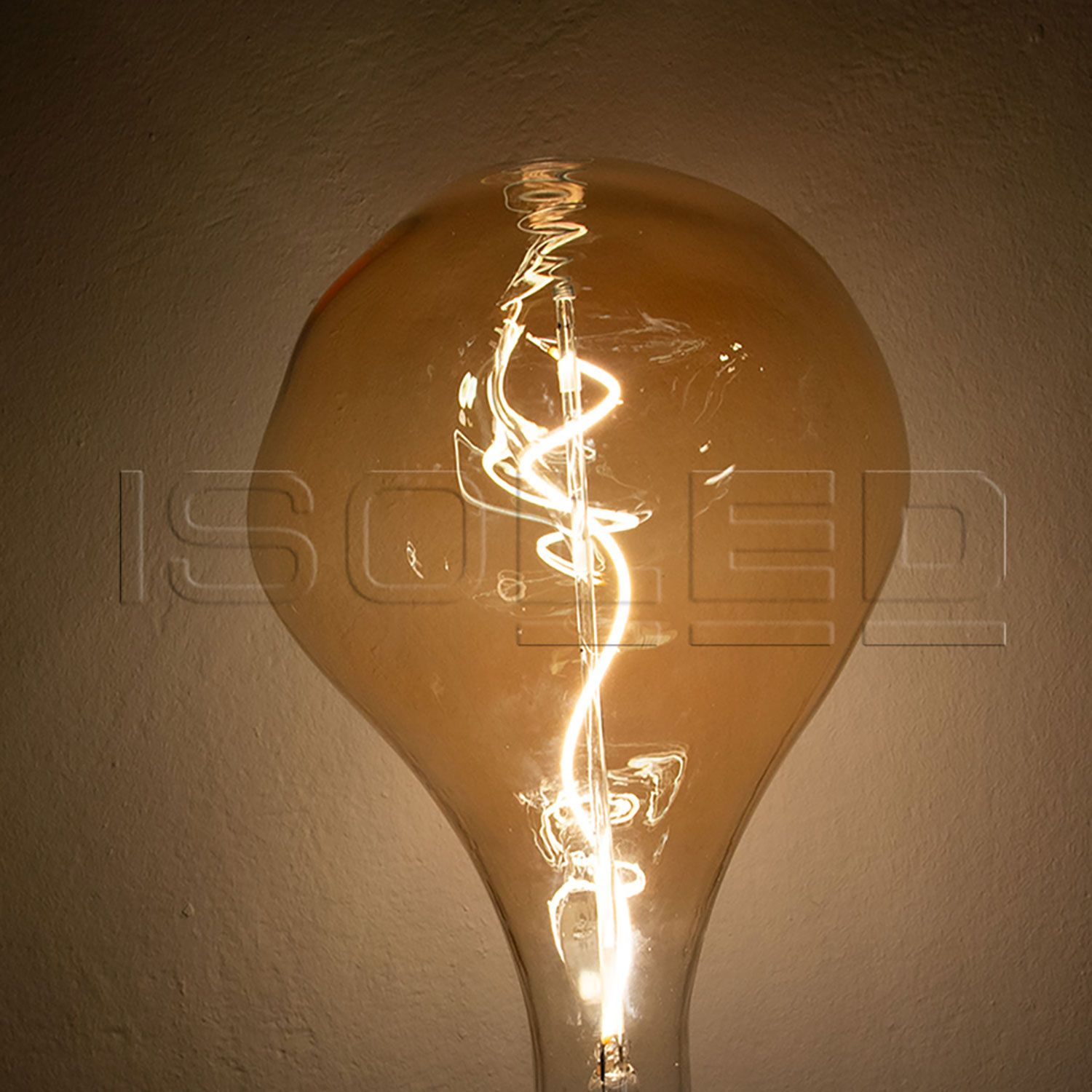 ISOLED E27 Vintage Line LED Dekobirne 165, 4W ultrawarmweiß, Glas amber, dimmbar - 4