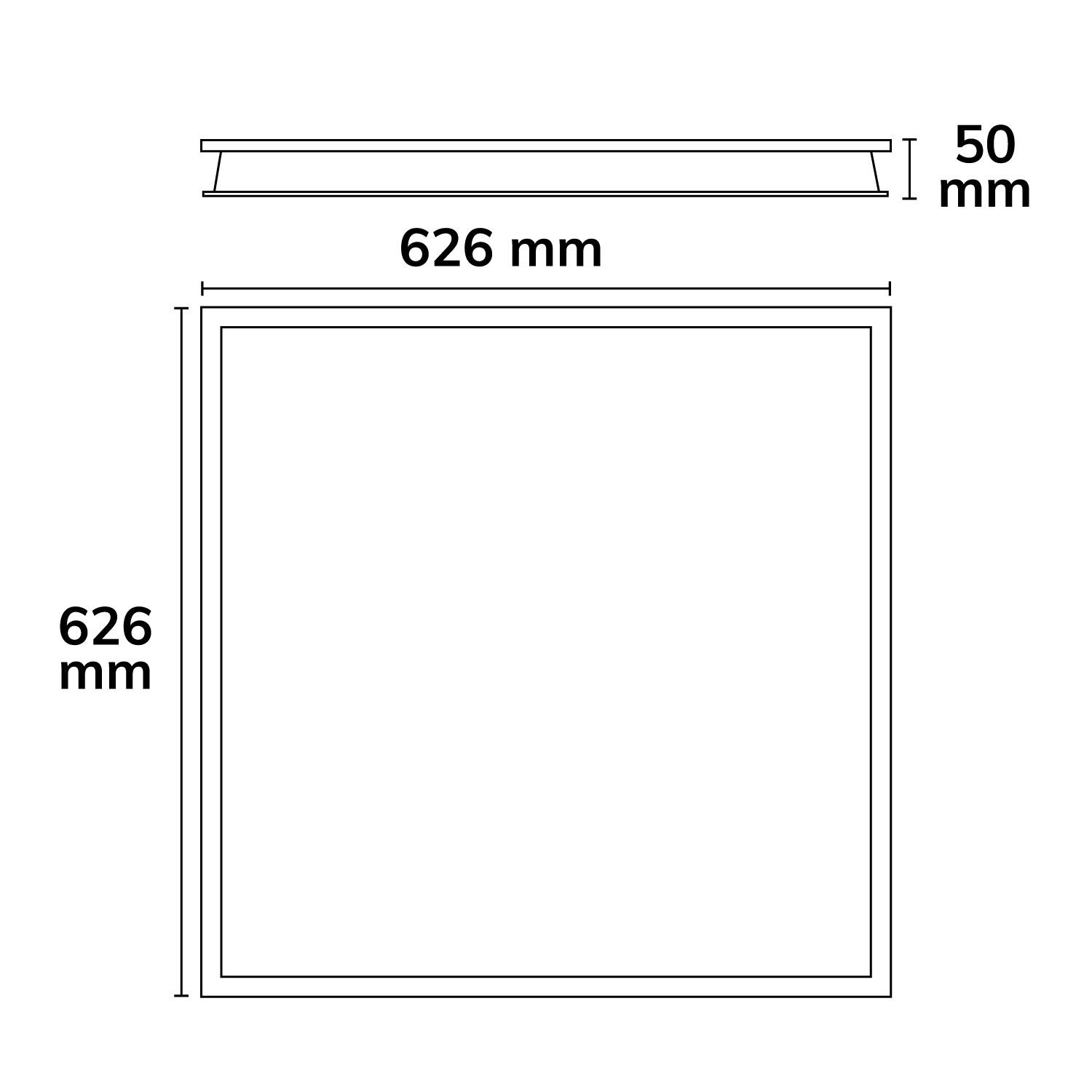 ISOLED Einlegerahmen rückversetzt weiß RAL 9016 für LED Panel 625x625 - 3