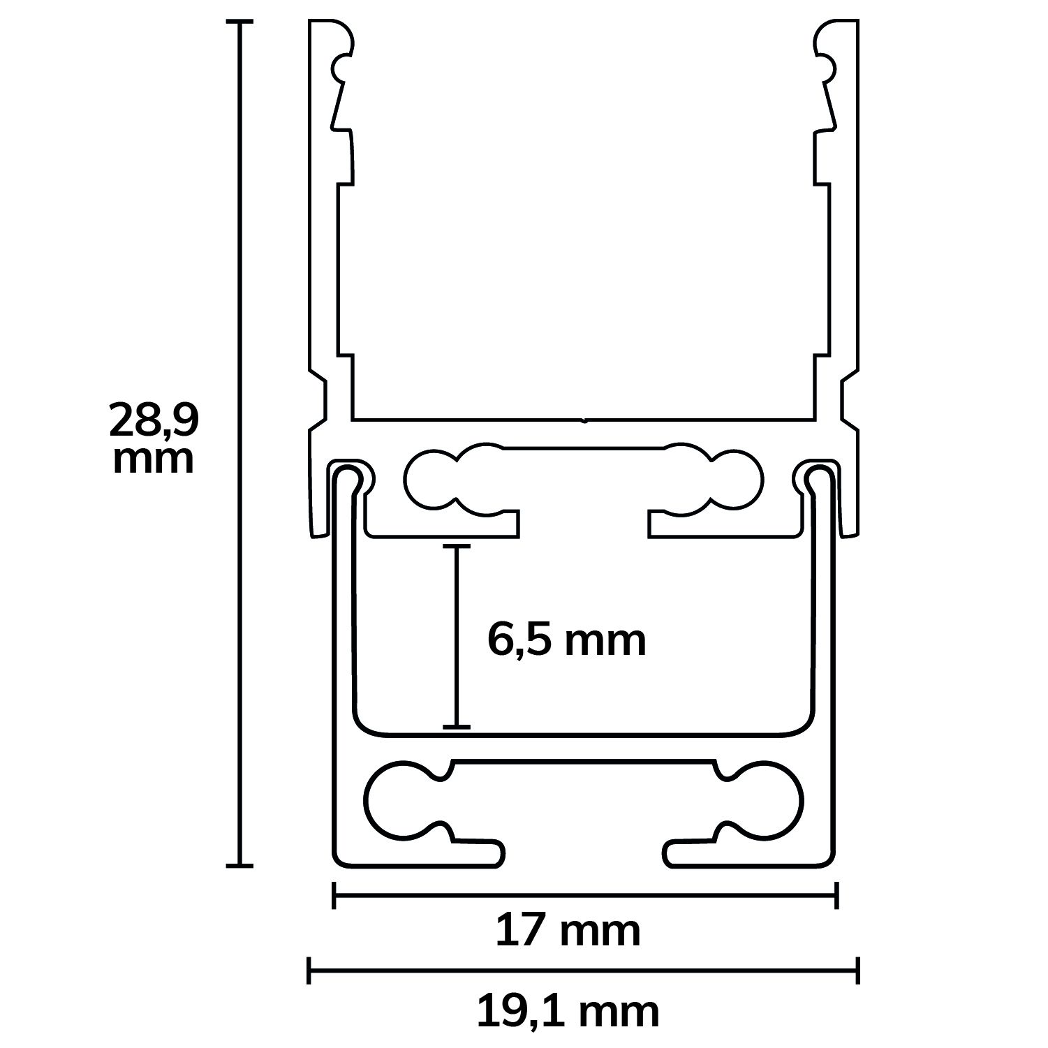 ISOLED LED Aufbauprofil SURF16 Aluminium schwarz pulverbeschichtet, 200cm - 4
