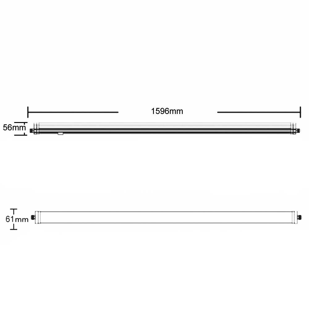 ISOLED LED Linearleuchte mit HF-Bewegungssensor 160cm, 45W, IP65, neutralweiß - 2