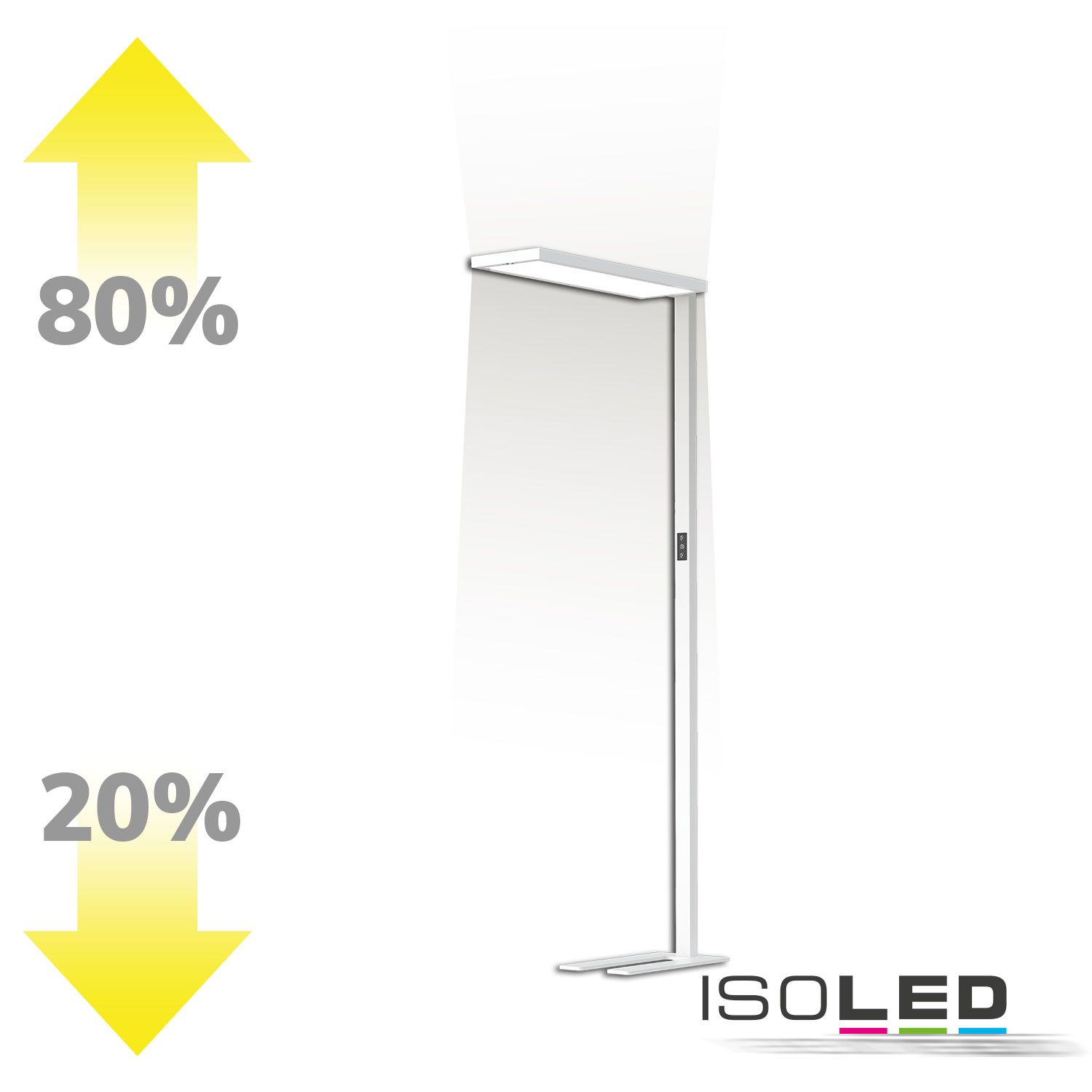 ISOLED LED Office Pro Stehleuchte Up&Down, 80W+20W, Weiß, UGR