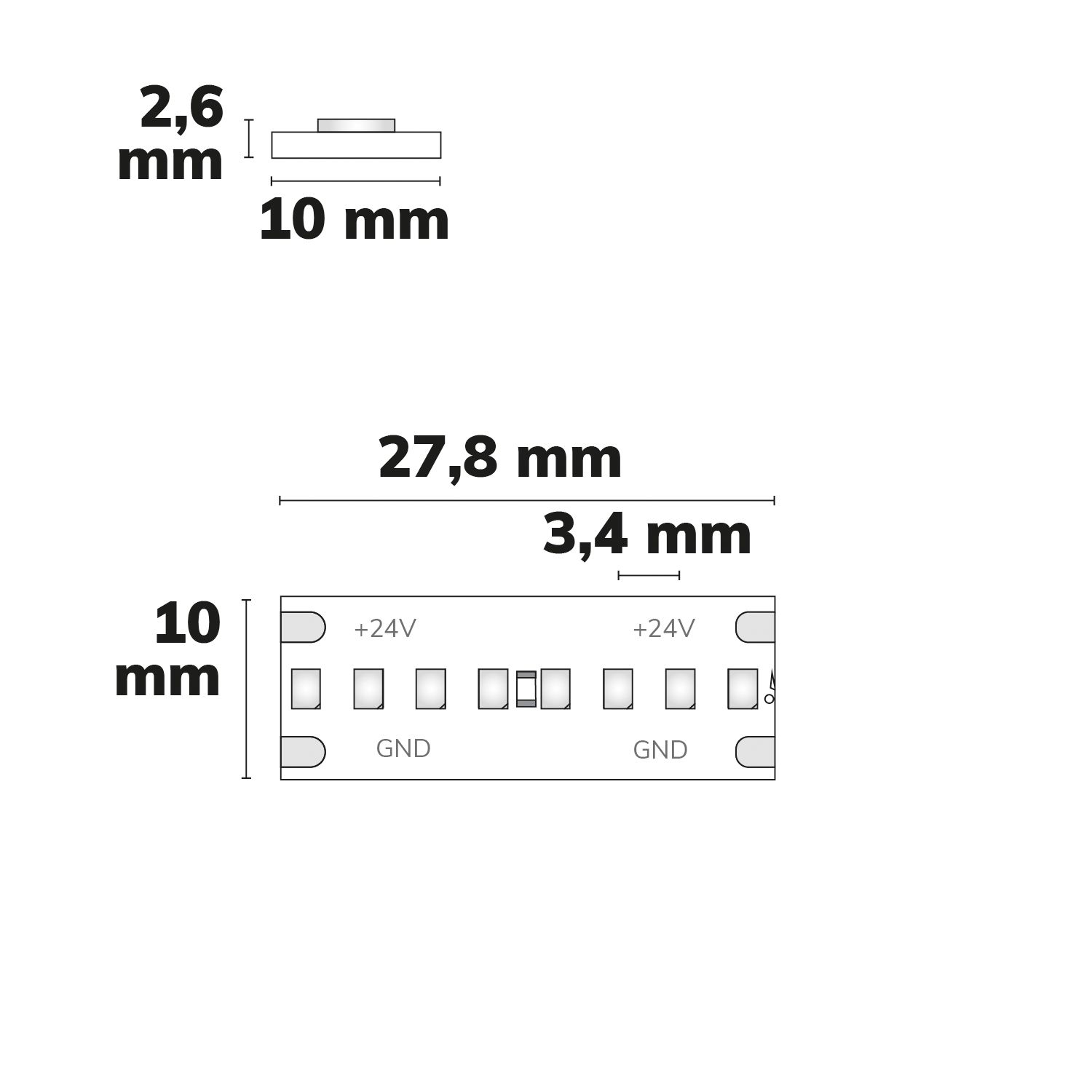 ISOLED LED COB927 Linear Flexband, 24V DC, 14,4W, IP20, 2700K, 5m Rolle, 288 LED/m - 3