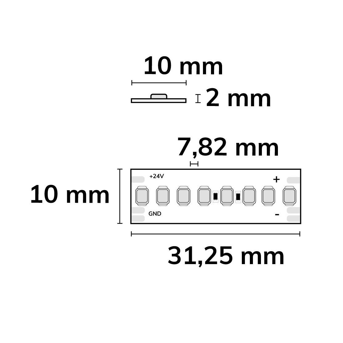 ISOLED LED CRI918/940 CCT Flexband, 24V DC, 6W+6W, IP67, 10m Rolle, 256 LED/m - 3