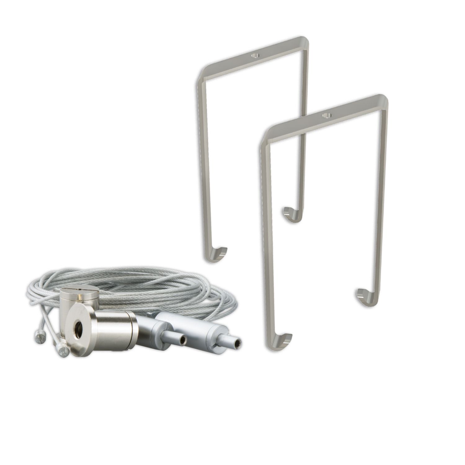 ISOLED Montagebügel Z65 für Leuchtenprofil HALON mit Seilabhängung, 2 STK, silber - 2