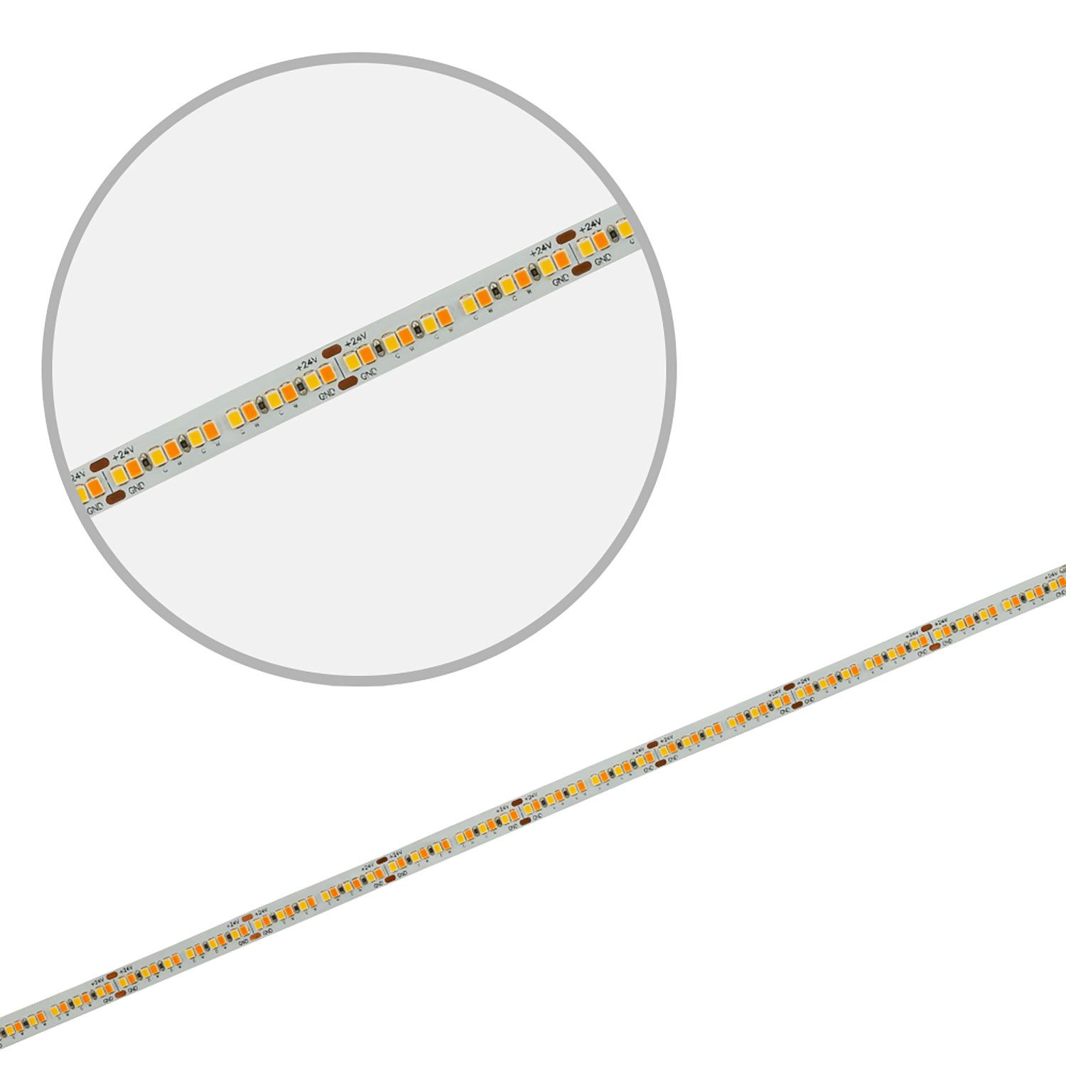 ISOLED LED CRI919/940 MiniAMP CCT Flexband, 24V DC, 15W, IP20, 250cm, 2 polig, Kabel mit Stecker, 240 LED/m - 3