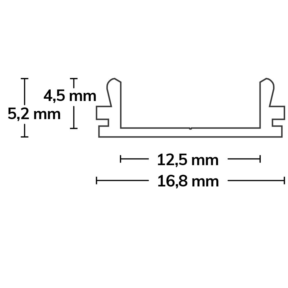 ISOLED LED Aufbauprofil SURF12 BORDERLESS FLAT Aluminium eloxiert, 300cm - 3