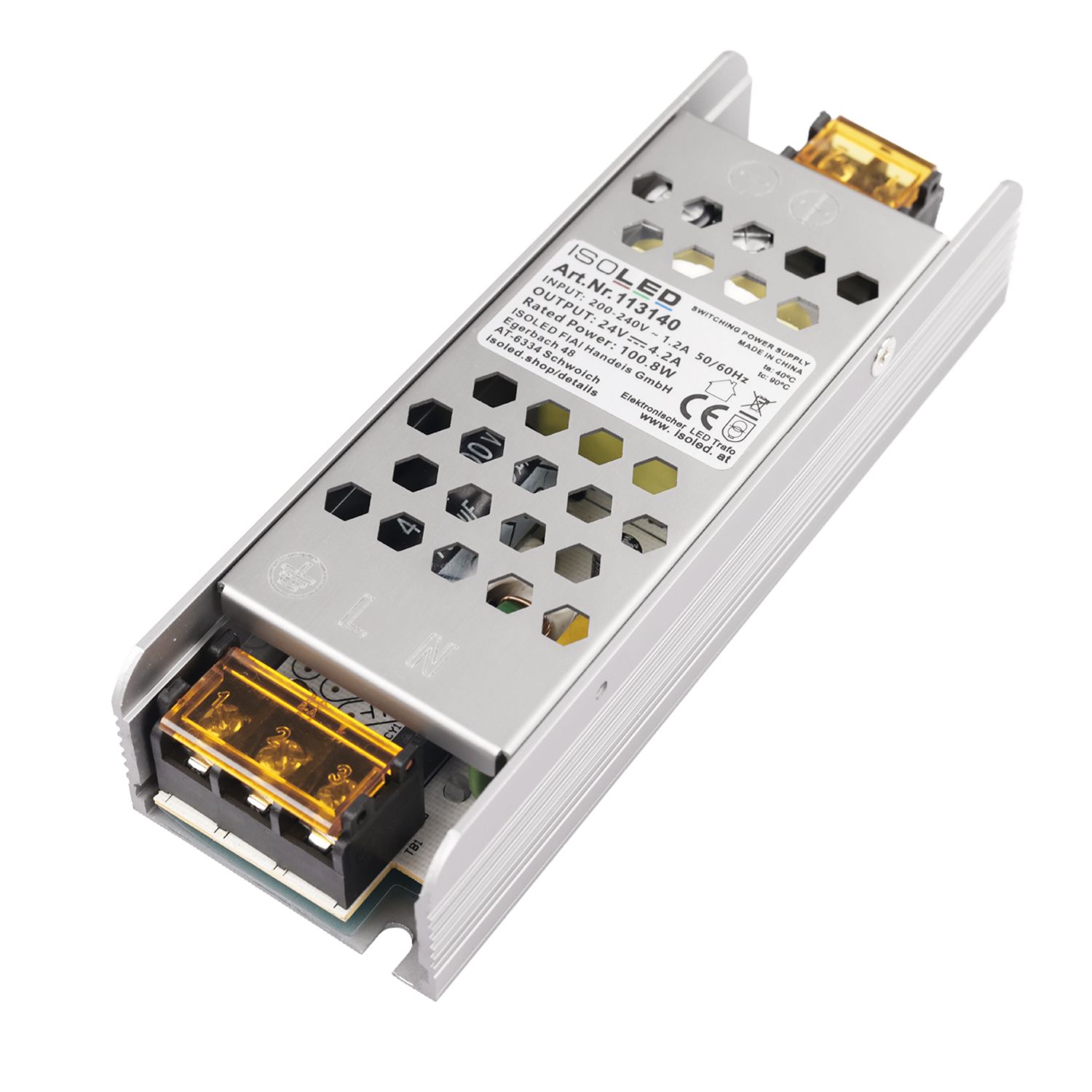 ISOLED LED Trafo 24V/DC, 0-100W, Gitter, flach - 1
