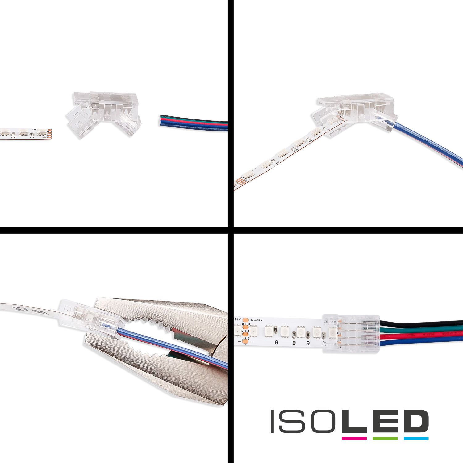 ISOLED Kontakt-Verbinder (max. 5A) K3-410 für 4-pol. IP20 Flextripes mit Breite 10mm - 2