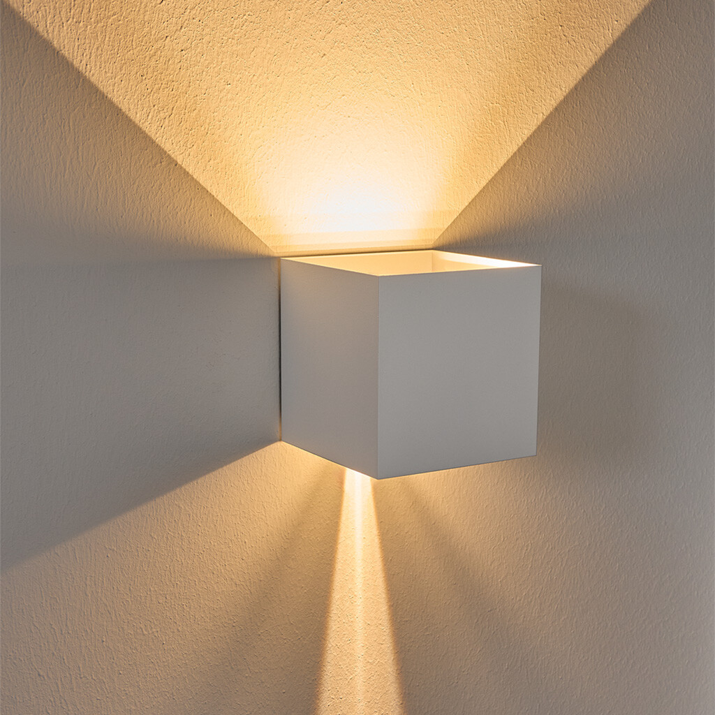 Emilum LED-Wandleuchte 24V, 8W, RGBW/2700K, CRI90, IP54 Weiß - Produktbild 1