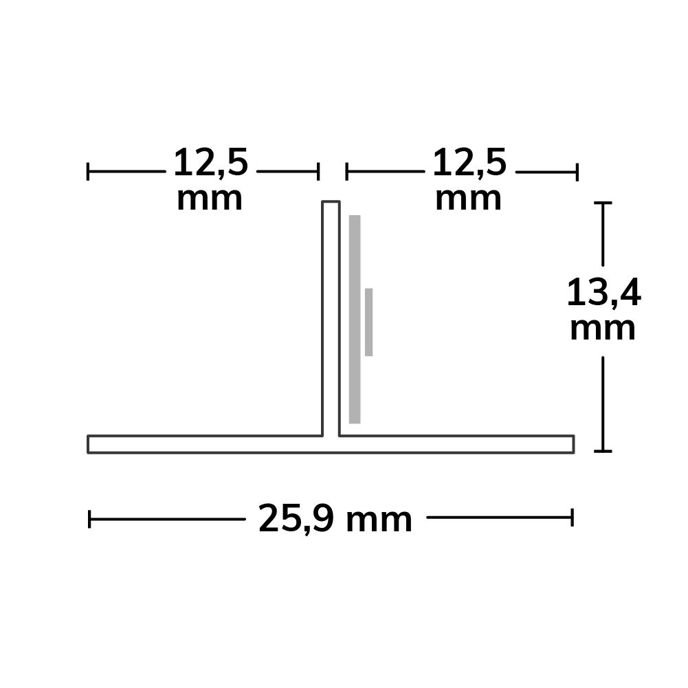 ISOLED LED Trockenbau T-Profil 12,schwarz 9005 200cm - 3