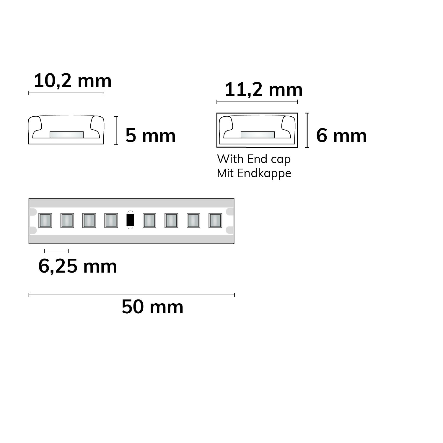 ISOLED LED AQUA930 PU Linear Flexband, 24V DC, 12W, IP68, 3000K, 135 lm/W, 5m Rolle, 160 LED/m - 3