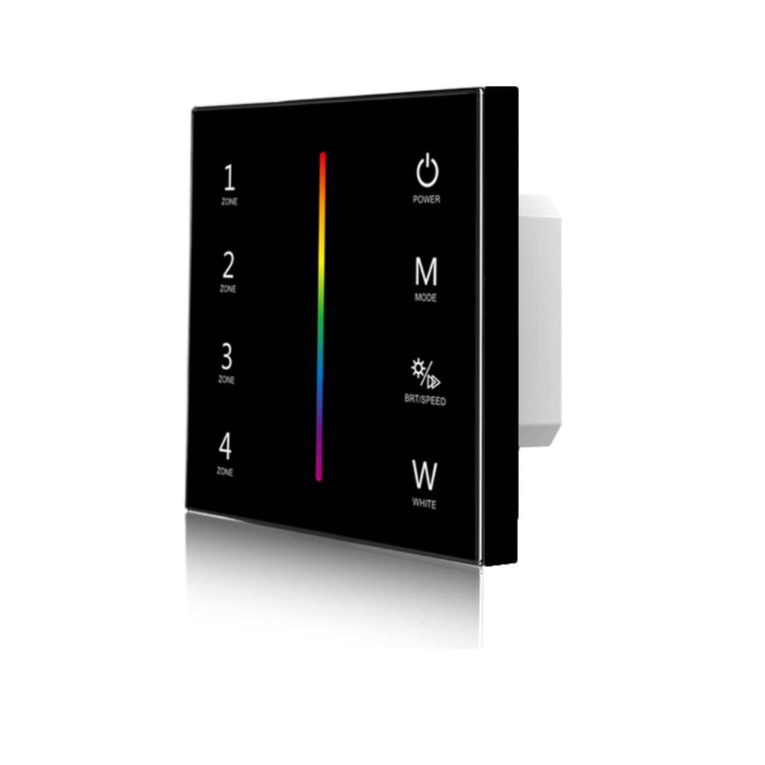 ISOLED Sys-Pro RGB+W 4 Zonen Einbau-Touch-Fernbedienung + DMX Output, schwarz, 230V - 1