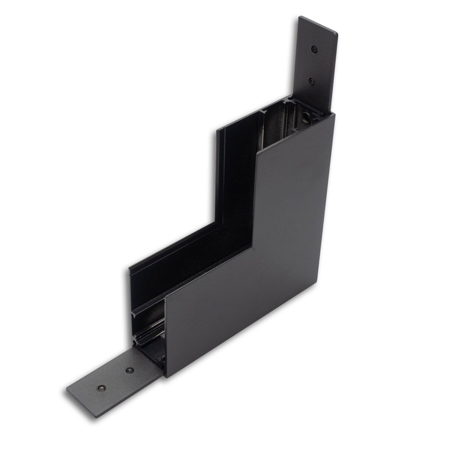 ISOLED Track48 Eckschiene 90° vertikal für Aufbauschiene, schwarz, nicht stromführend - 2