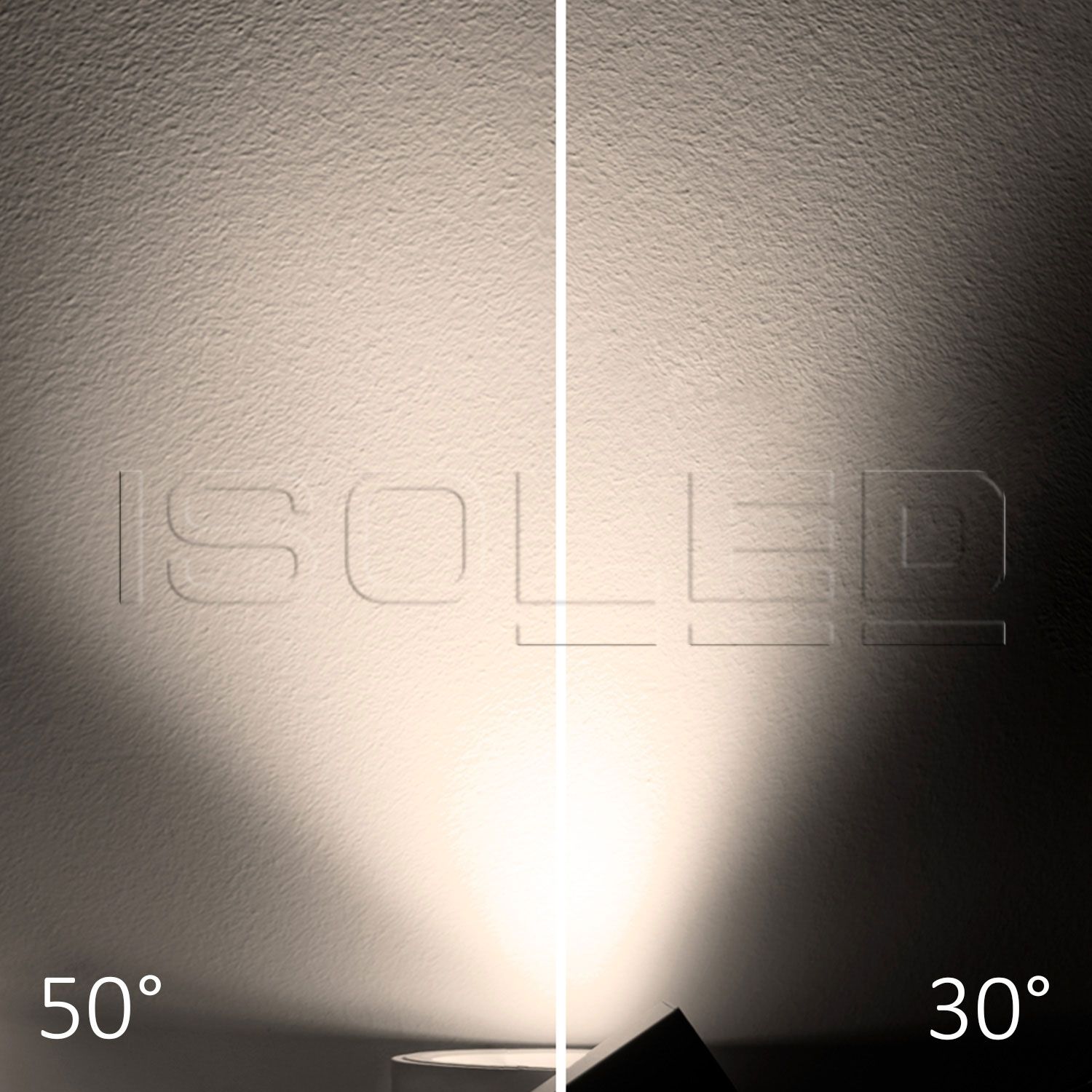 ISOLED 3-Phasen Schienenstrahler fokussierbar, 35W, 30°-50°, weiß matt, 3000K, CRI92 - 4
