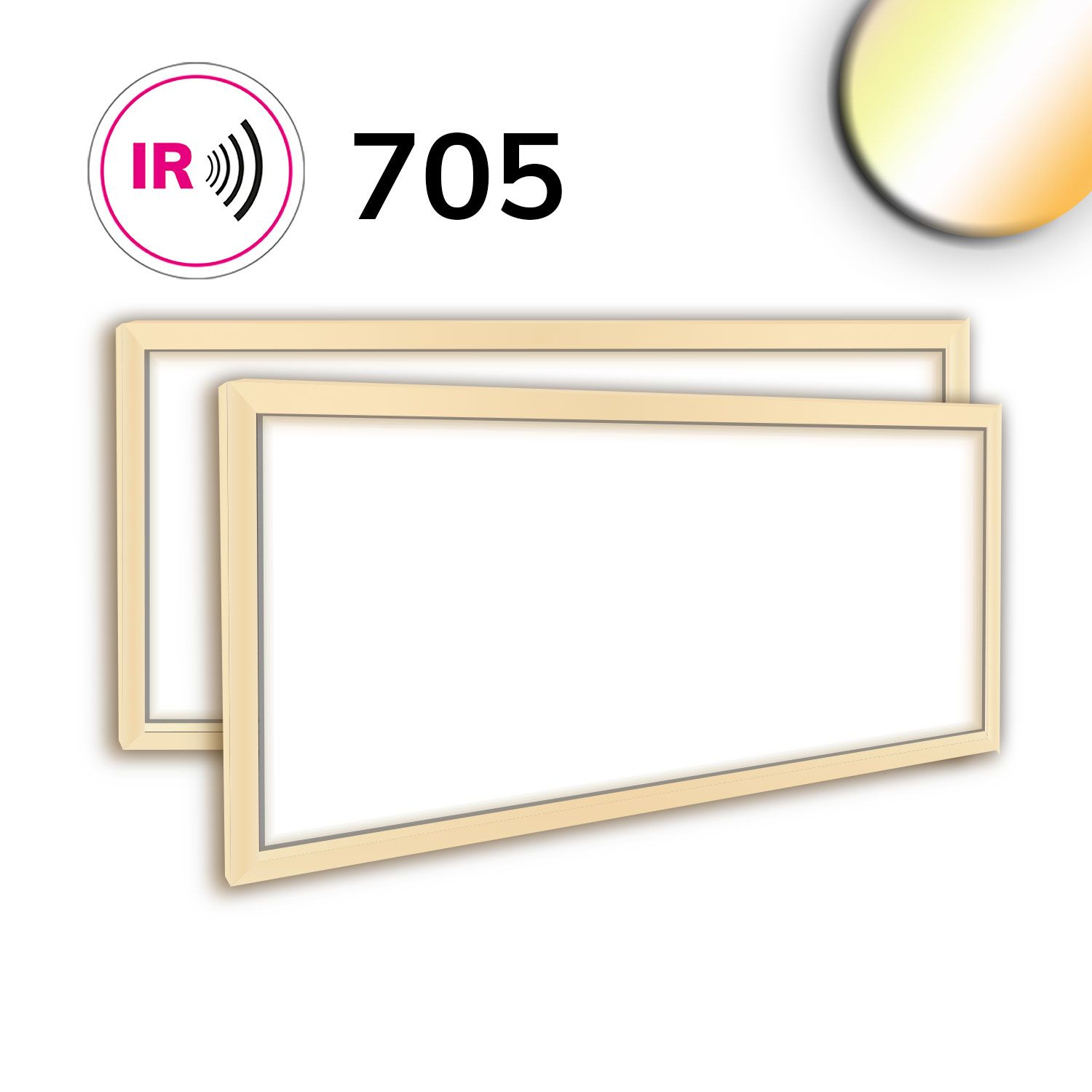 ISOLED LED Leuchtrahmen H25, Innenformat 592x1192mm, 74W, weißdynamisch, CRI92 - 1