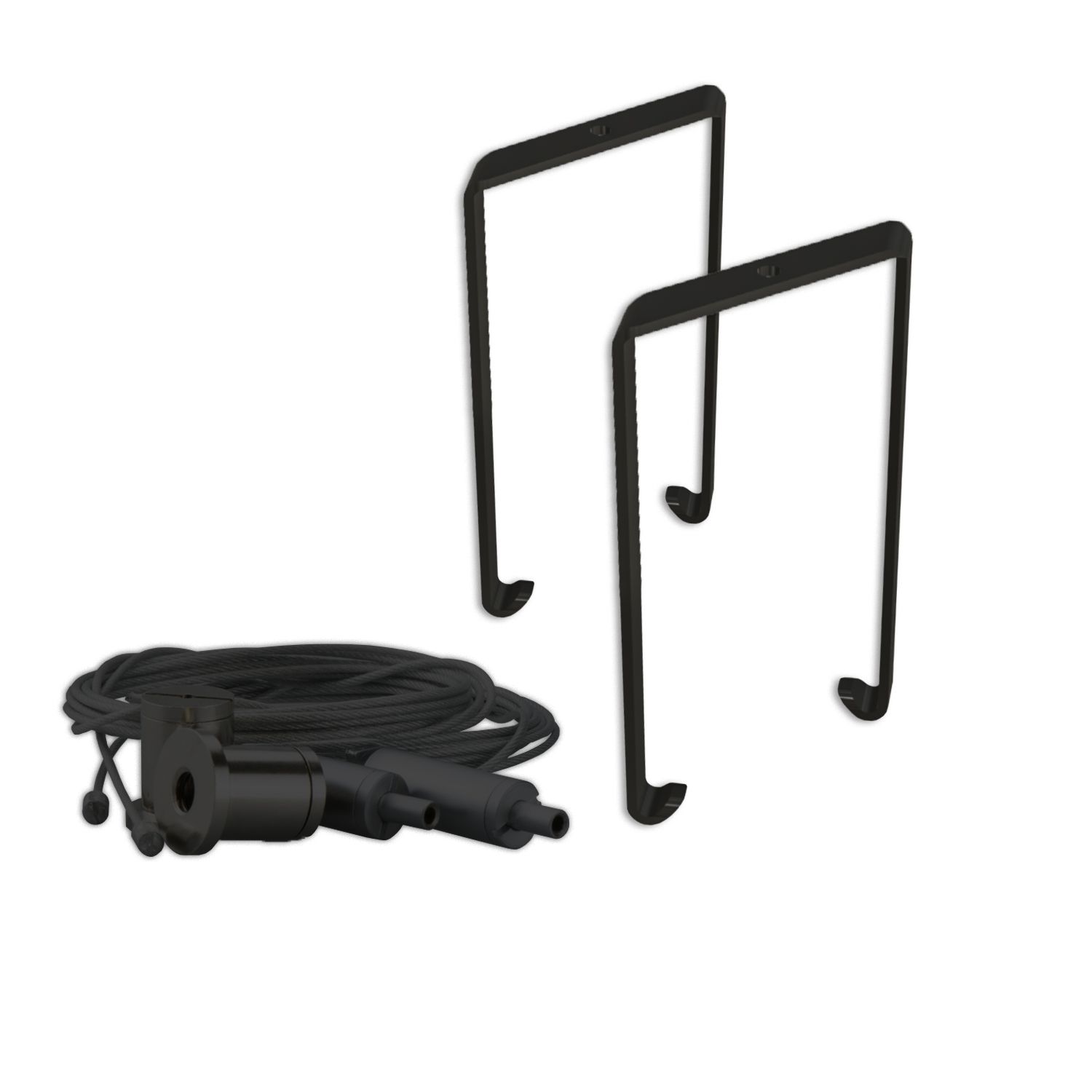 ISOLED Montagebügel Z65 für Leuchtenprofil HALON mit Seilabhängung, 2 STK, schwarz - 2