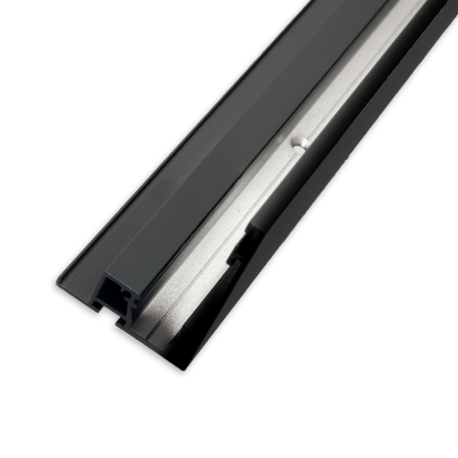 ISOLED Karniesen-Blende VISOR mit Lichtlinienoption für Gardinenprofil Curtain, schwarz RAL 9005 - 2