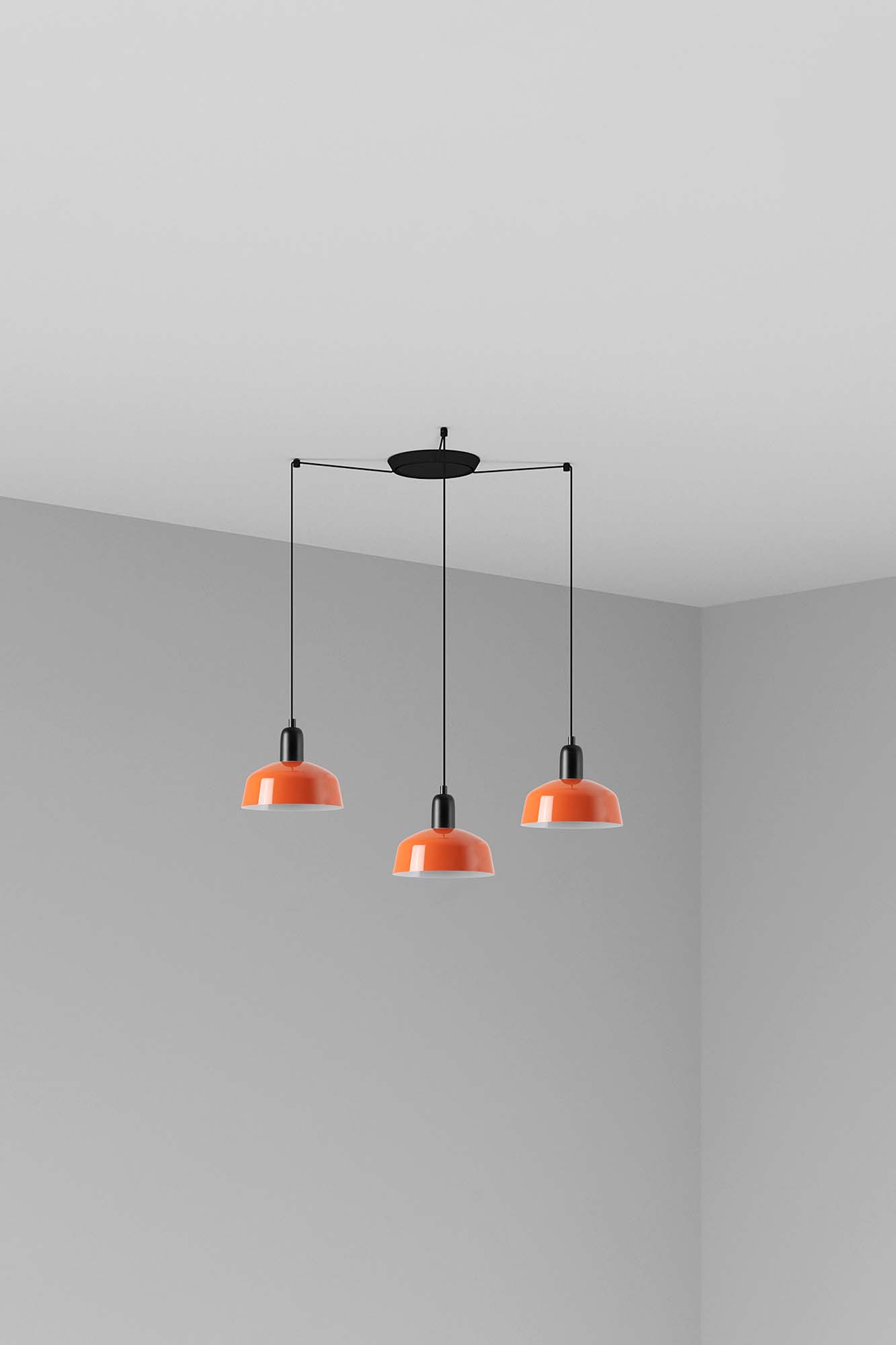 Faro TATAWIN S Metall 3L Pendelleuchte Orange-rot - 1
