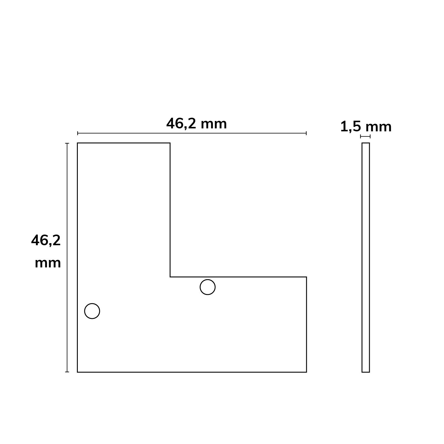 ISOLED Endkappe EC93 Aluminium schwarz RAL 9005 für Profil HIDE ANGLE inkl. Schrauben - 2