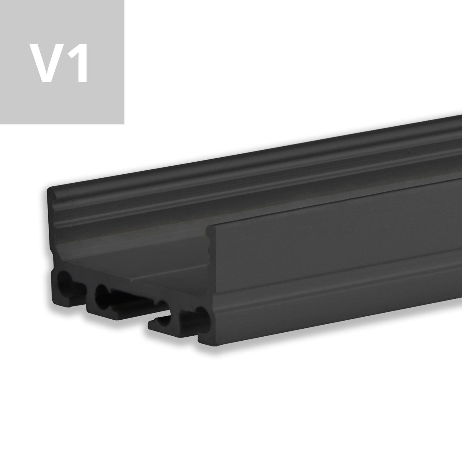 ISOLED LED Aufbauprofil SURF20 FLAT V1 Aluminium schwarz RAL 9005, 200cm ISOLED LED Aufbauprofil SURF20 FLAT V1 Aluminium schwarz RAL 9005, 200cm - 1