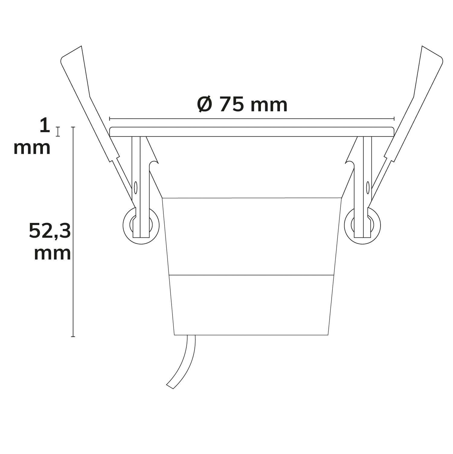 ISOLED Einbaur. f. Einbaustrahler Back68&LED Modul SYS-GU10, schwenkbar, alu glänzend - 2