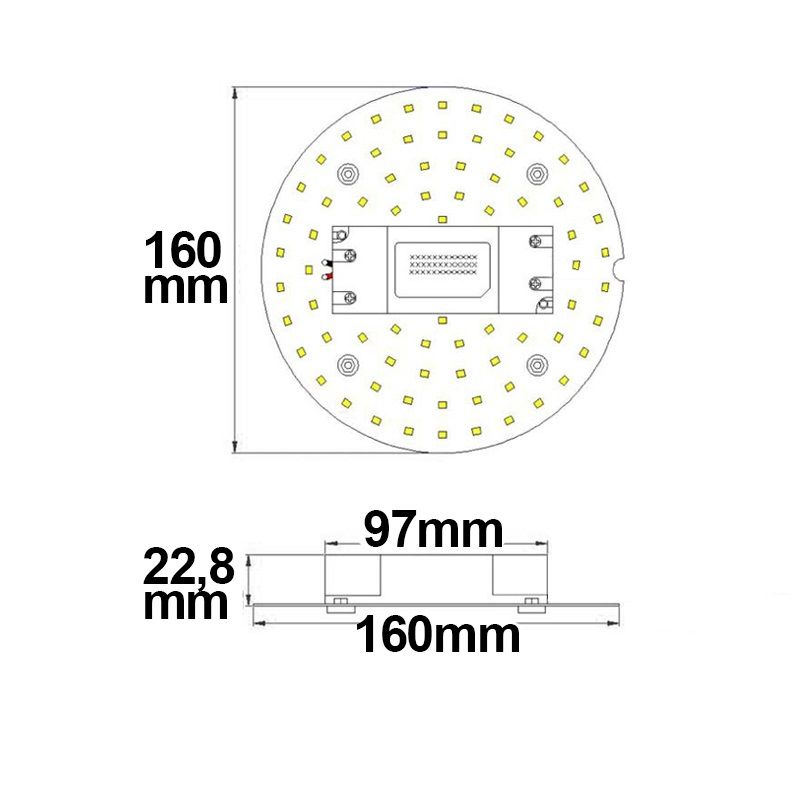 ISOLED LED Umrüstplatine 160mm, 12W, mit Magnet, neutralweiß - 3
