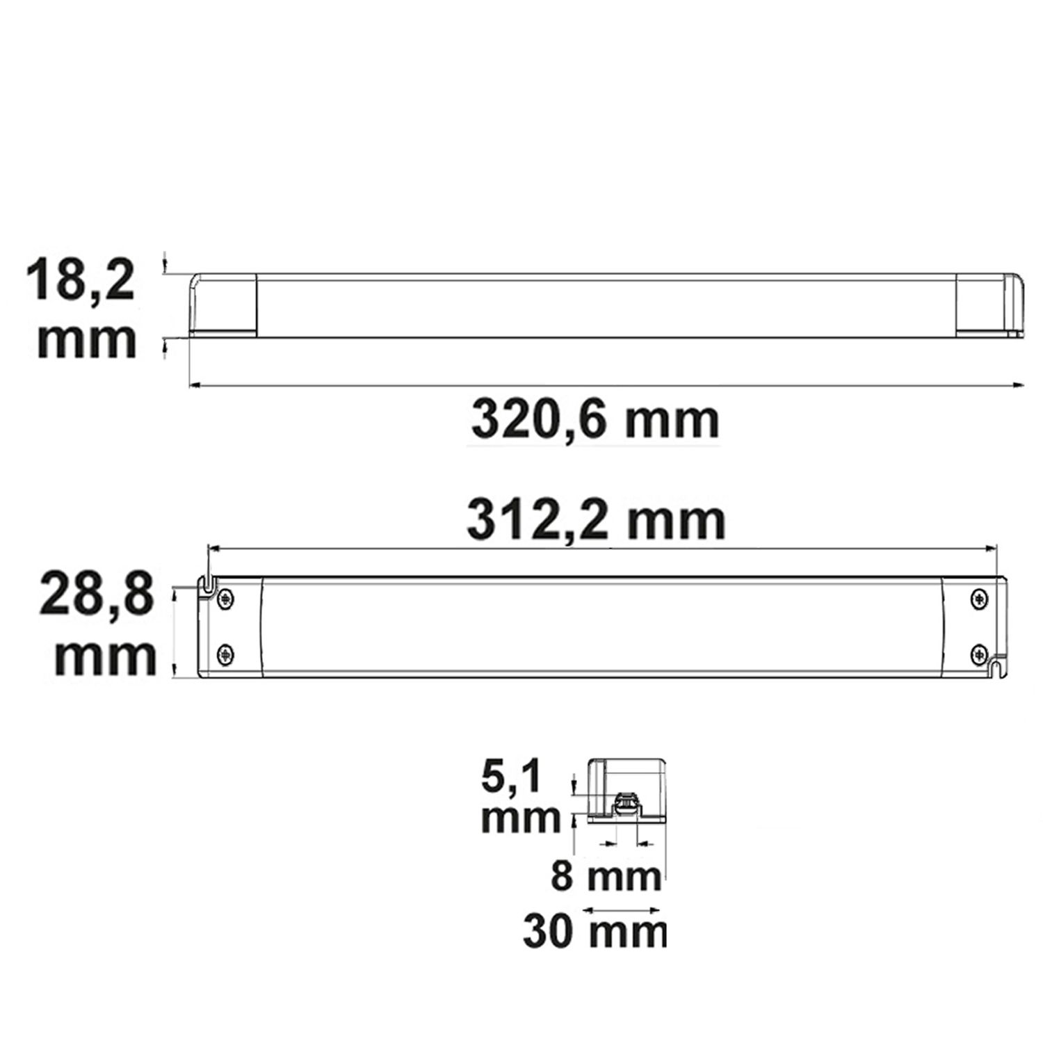 ISOLED LED Trafo 24V/DC, 0-100W, SELV, ultraflach - 4