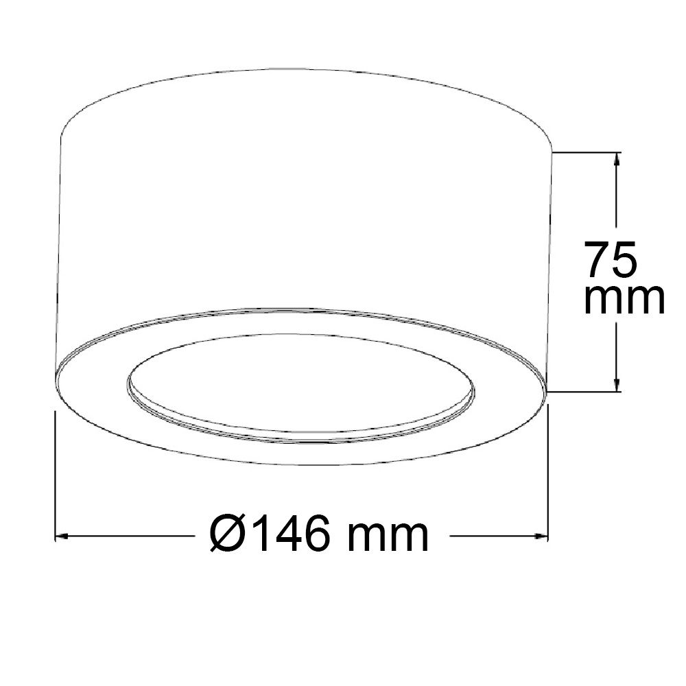 ISOLED LED Aufbauleuchte LUNA 15W, weiß, rund, DN146, indirektes Licht, warmweiß - 4