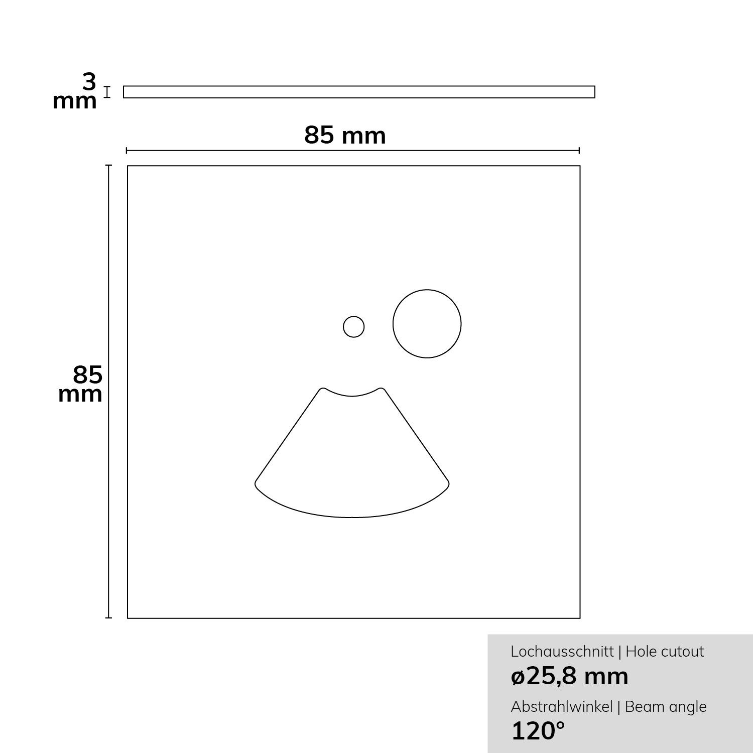 ISOLED Cover Aluminium eckig 2 weiß, für Wandeinbauleuchte Sys-Wall68 mit PIR Sensor - 3