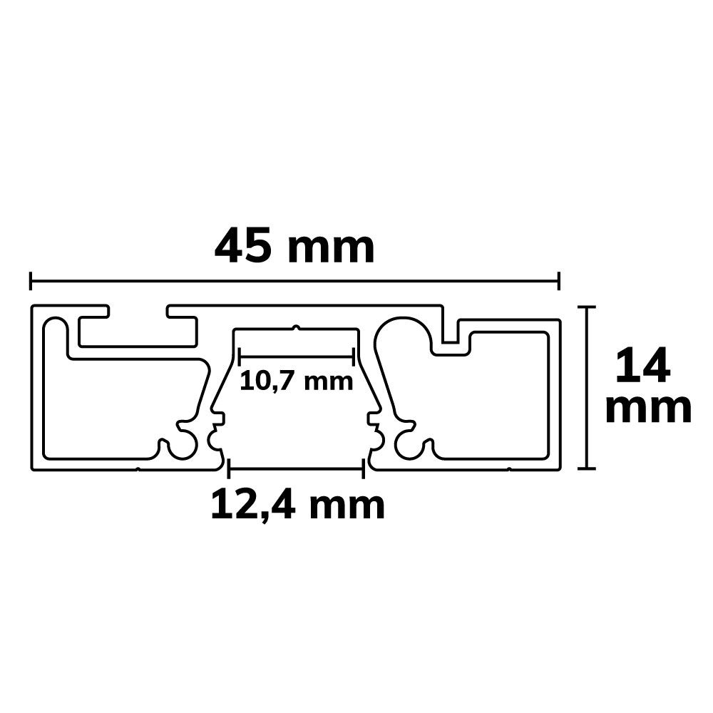 ISOLED Gardinenprofil Curtain10 ONE, weiß RAL9010, 200cm - 2