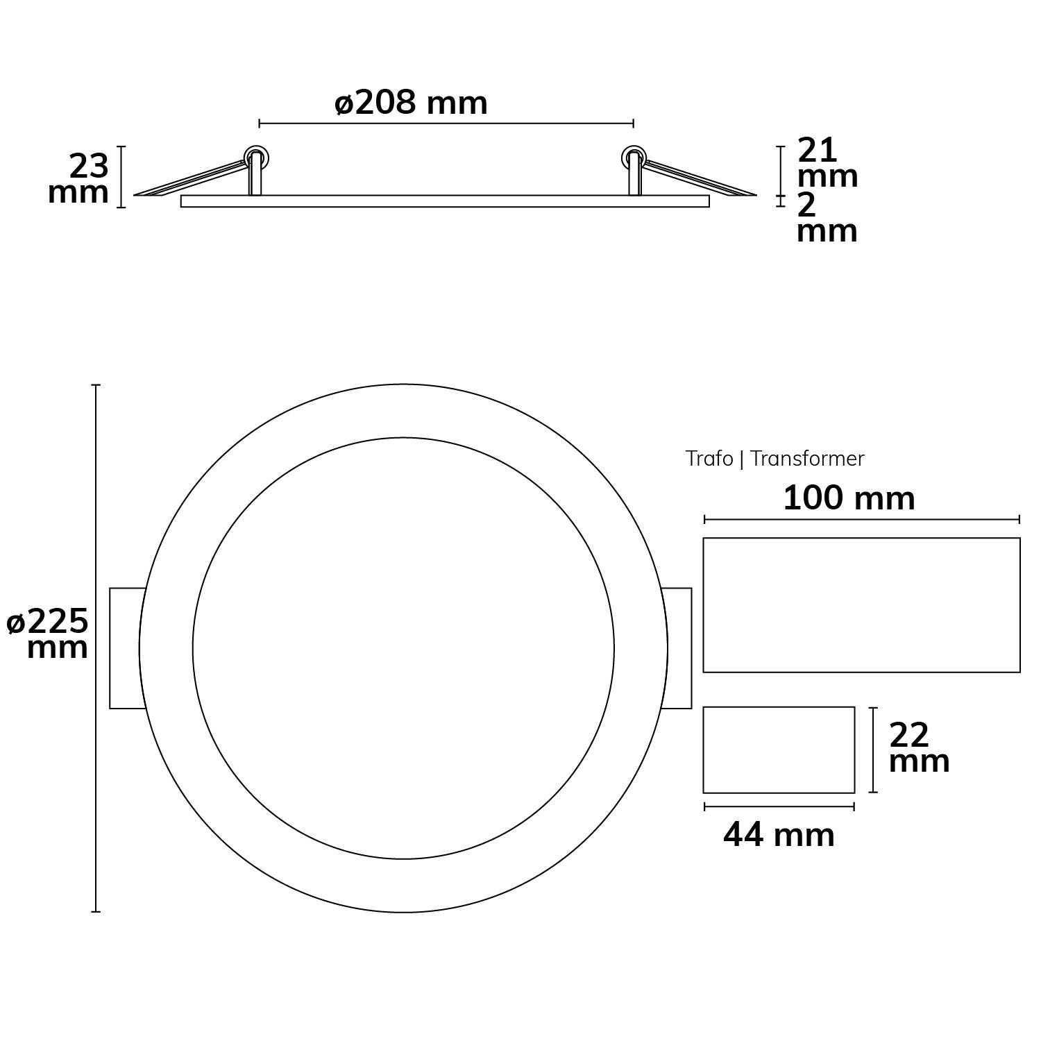ISOLED LED Downlight, 18W, rund, ultraflach, blendungsreduziert, weiß, warmweiß, dimmbar CRI90 - 4