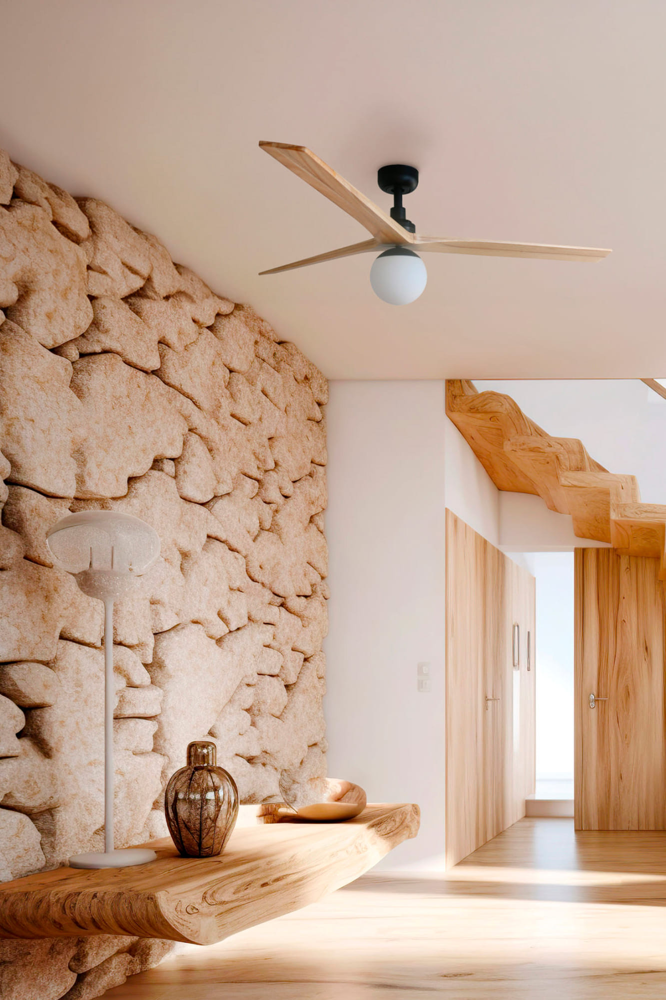 Faro KLIM M Ventilator schwarz/Kiefer E 27 TUYA - 2