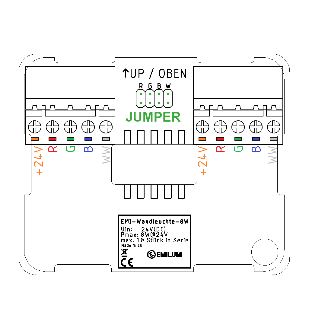 Emilum LED-Wandleuchte 24V, 8W, RGBW/2700K, CRI90, IP54 Weiß - Produktbild 11
