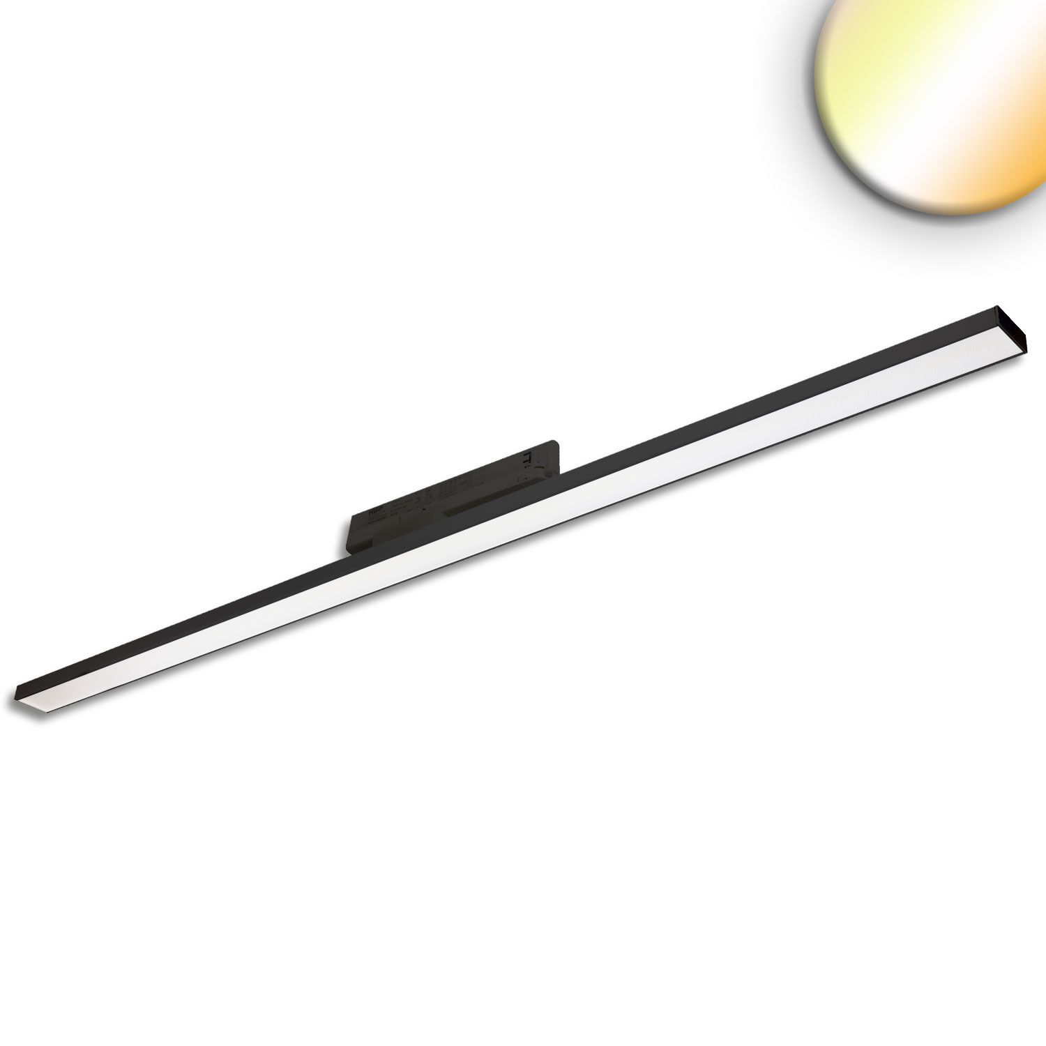 ISOLED 3-PH Linearleuchte prismatisch, 120cm, 42-56W, schwarz, 3000|3500|4000K, CRI90 - 1