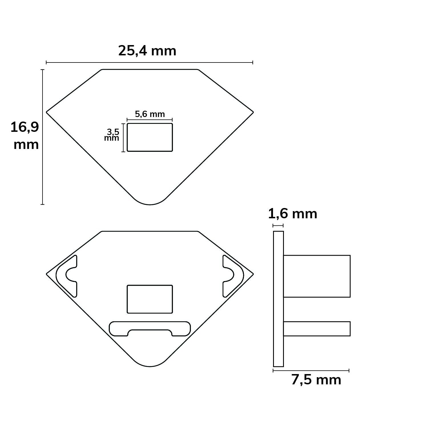 ISOLED Endkappe EC97 weiß für Profil CORNER11n mit Kabeldurchführung, 1 STK - 3