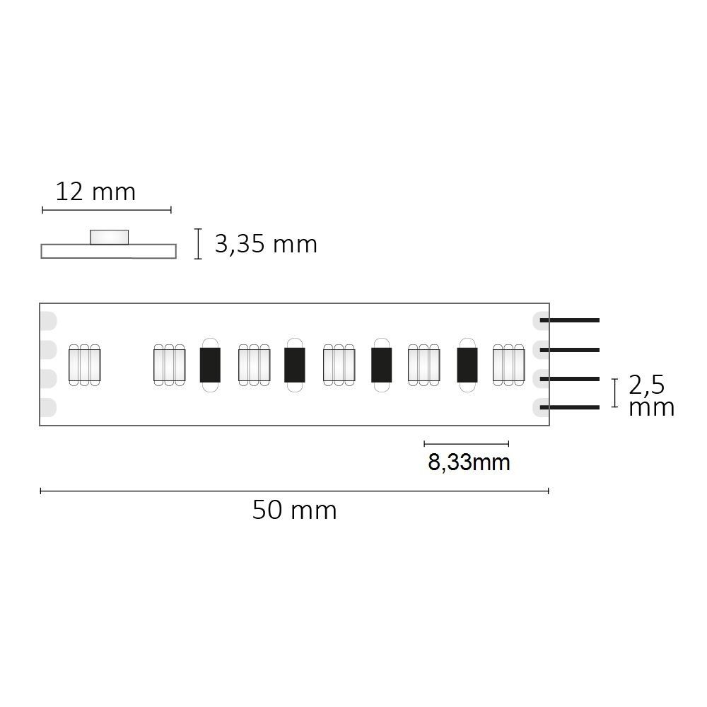 ISOLED LED HEQ HighPower RGB Flexband, 24V DC, 28,8W, IP20, 5m Rolle, 120 LED/m - 4