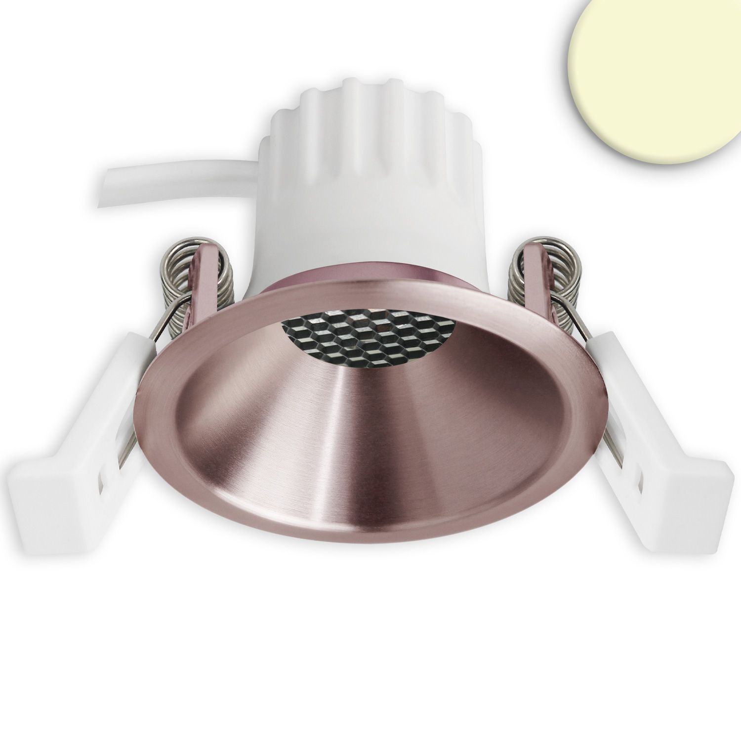 ISOLED LED Einbaustrahler BACK45, rosegold, rund, 5W, CRI90, 2700K, rückversetzt, Honeycomb, dimmbar ISOLED LED Einbaustrahler BACK45, rosegold, rund, 5W, CRI90, 2700K, rückversetzt, Honeycomb, dimmbar - 1