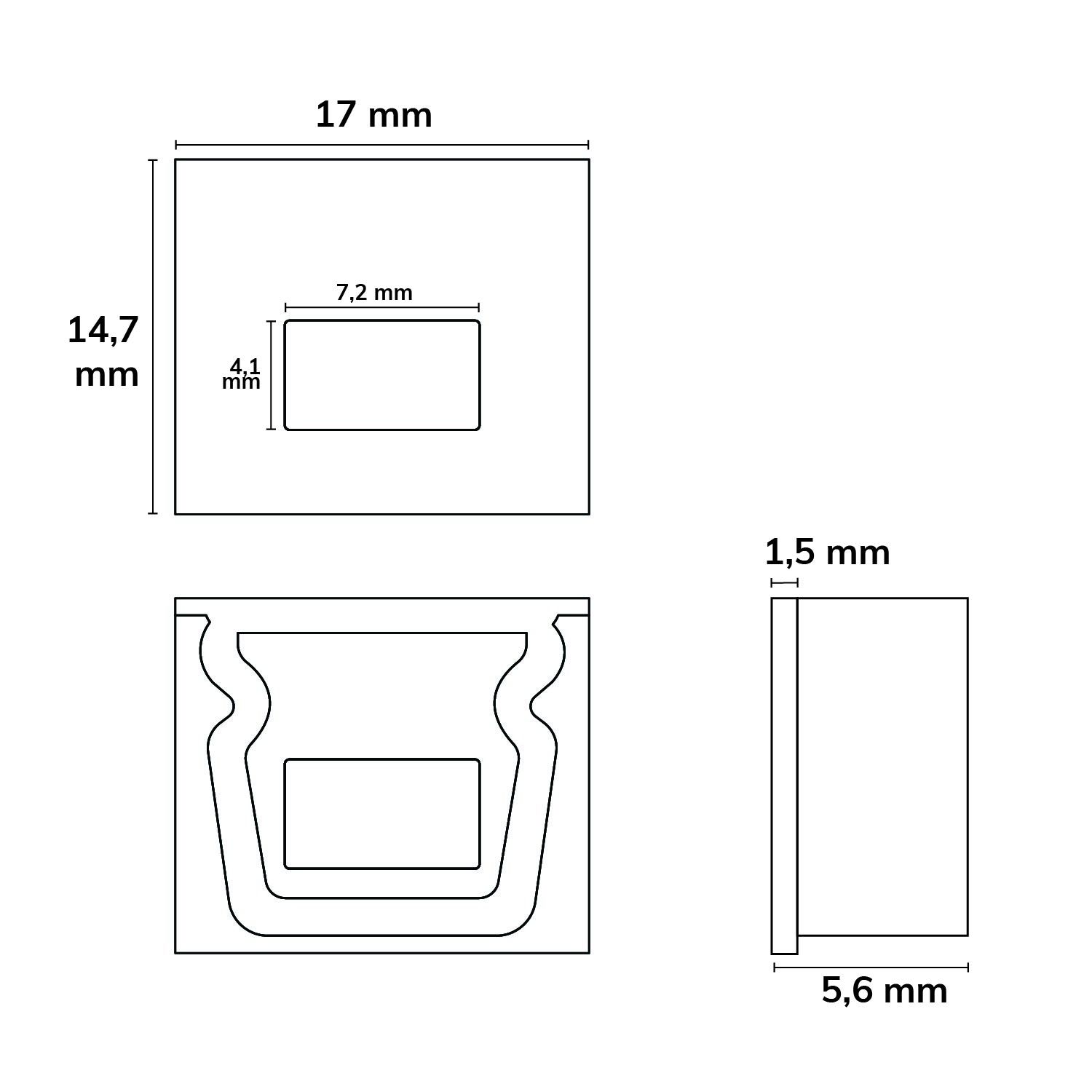ISOLED Endkappe EC78B schwarz für Profil PURE12 S mit Kabeldurchführung, 1 STK - 3