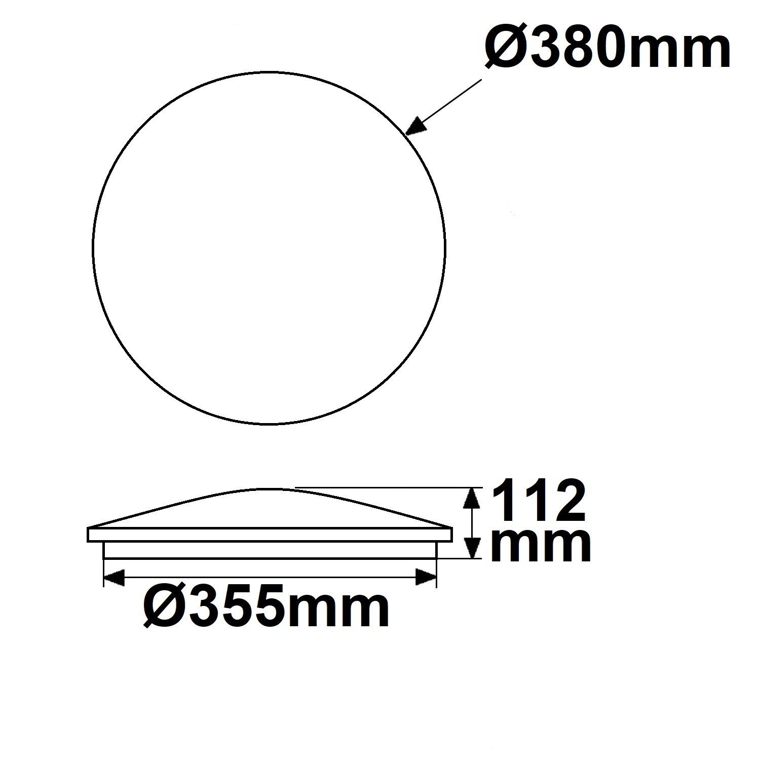 ISOLED LED Decken/Wandleuchte weiß, rund, 24W, DN380, IP54, warmweiß - 3